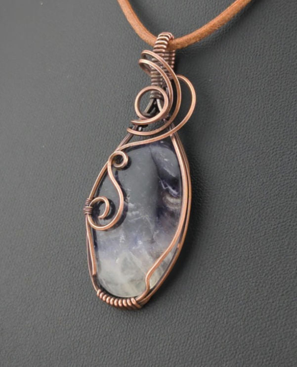 Tiffany Stone Pendant, set in antiqued copper.