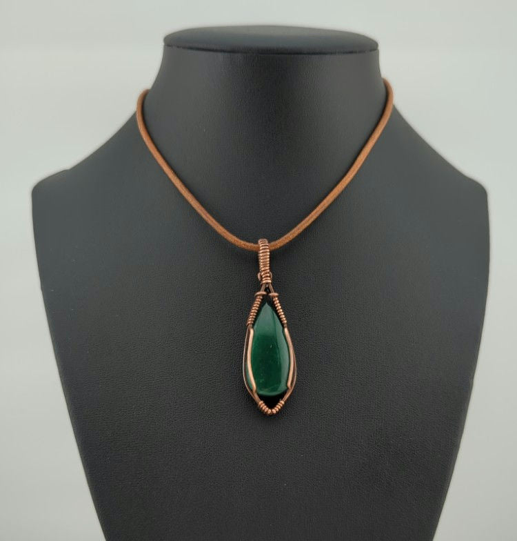 Jade Pendant, set in antiqued copper.