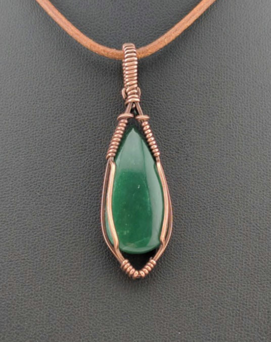 Jade Pendant, set in antiqued copper.