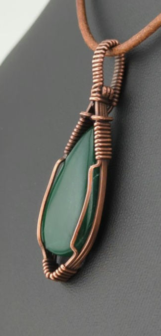 Jade Pendant, set in antiqued copper.