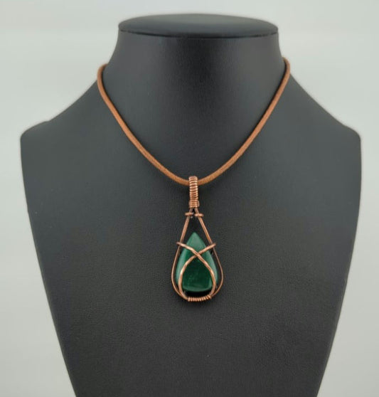 Jade Pendant, set in antiqued copper.