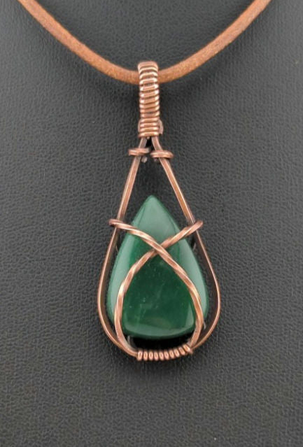 Jade Pendant, set in antiqued copper.