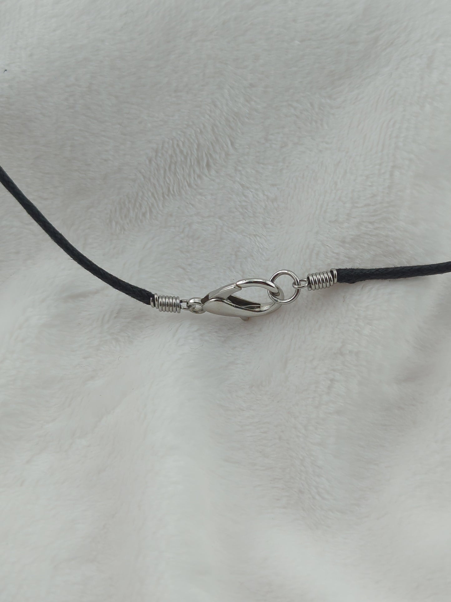 Black waxed cotton cord necklace