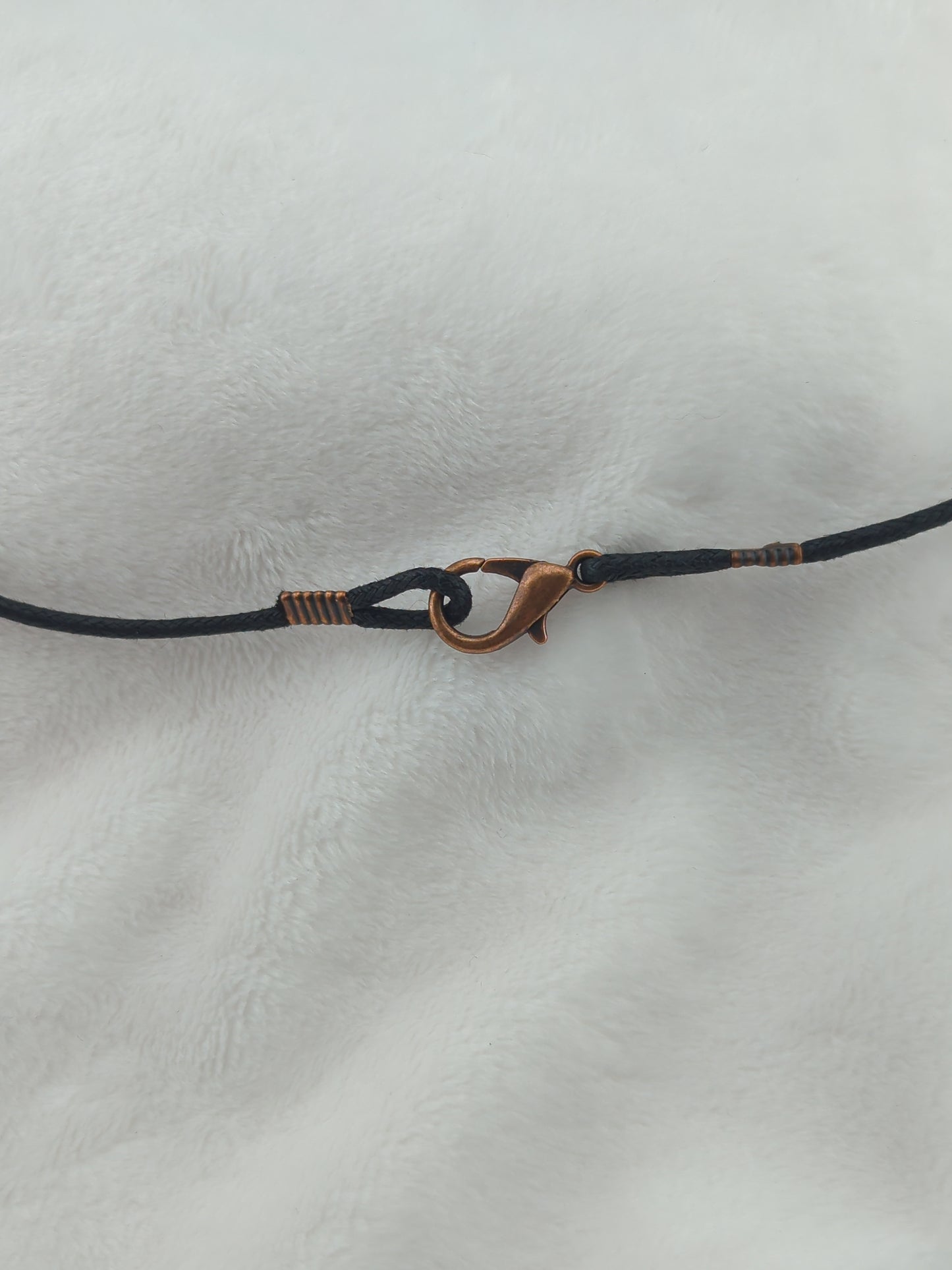 Black waxed cotton cord necklace