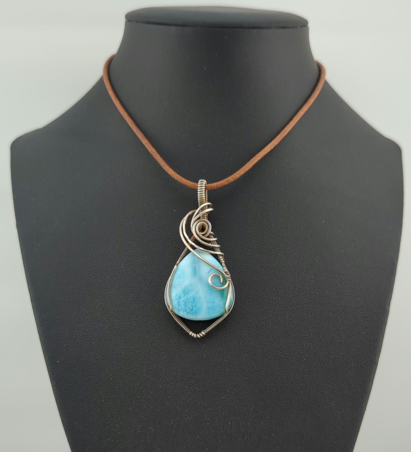 Larimar Pendant, set in Sterling Silver.