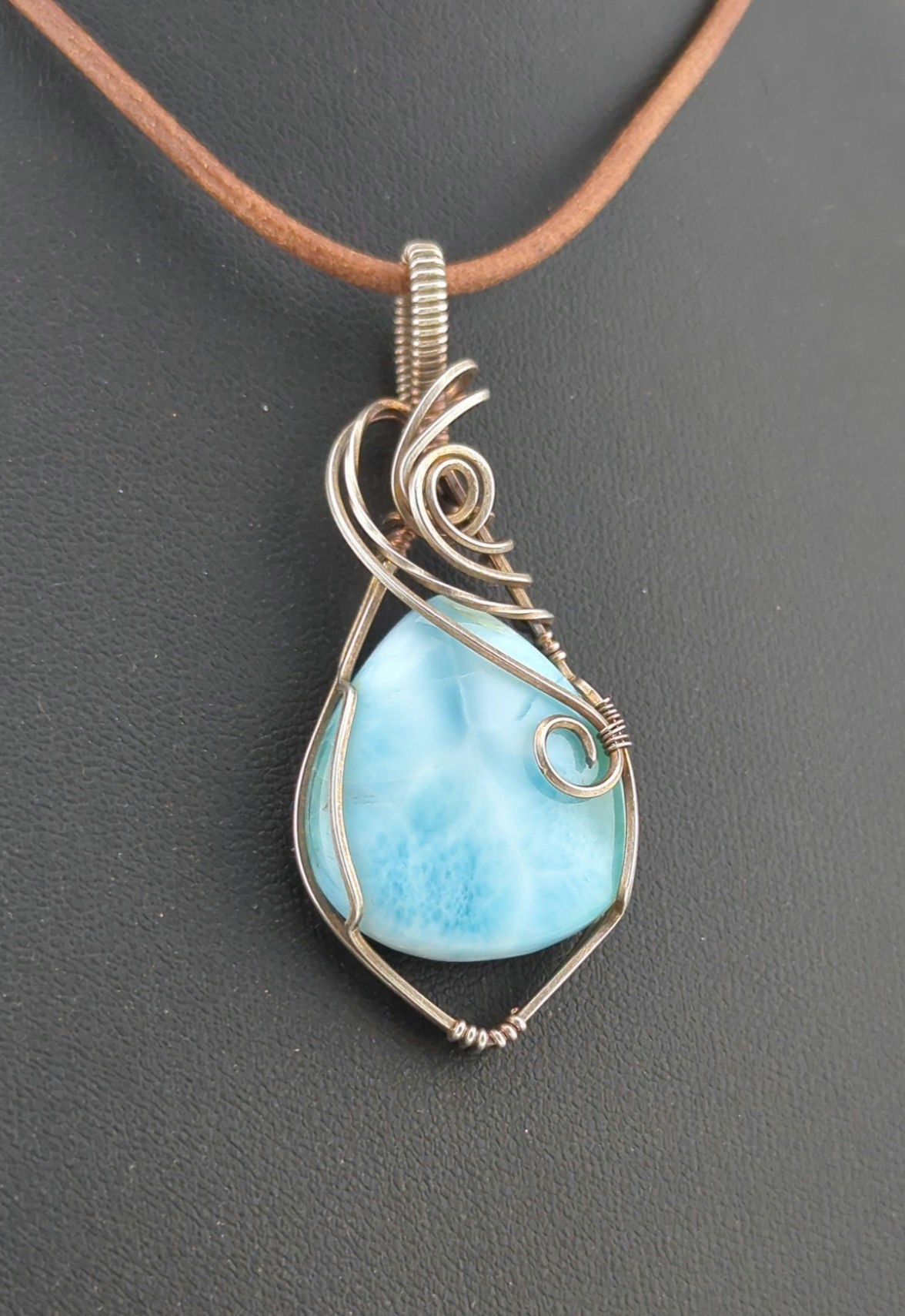 Larimar Pendant, set in Sterling Silver.