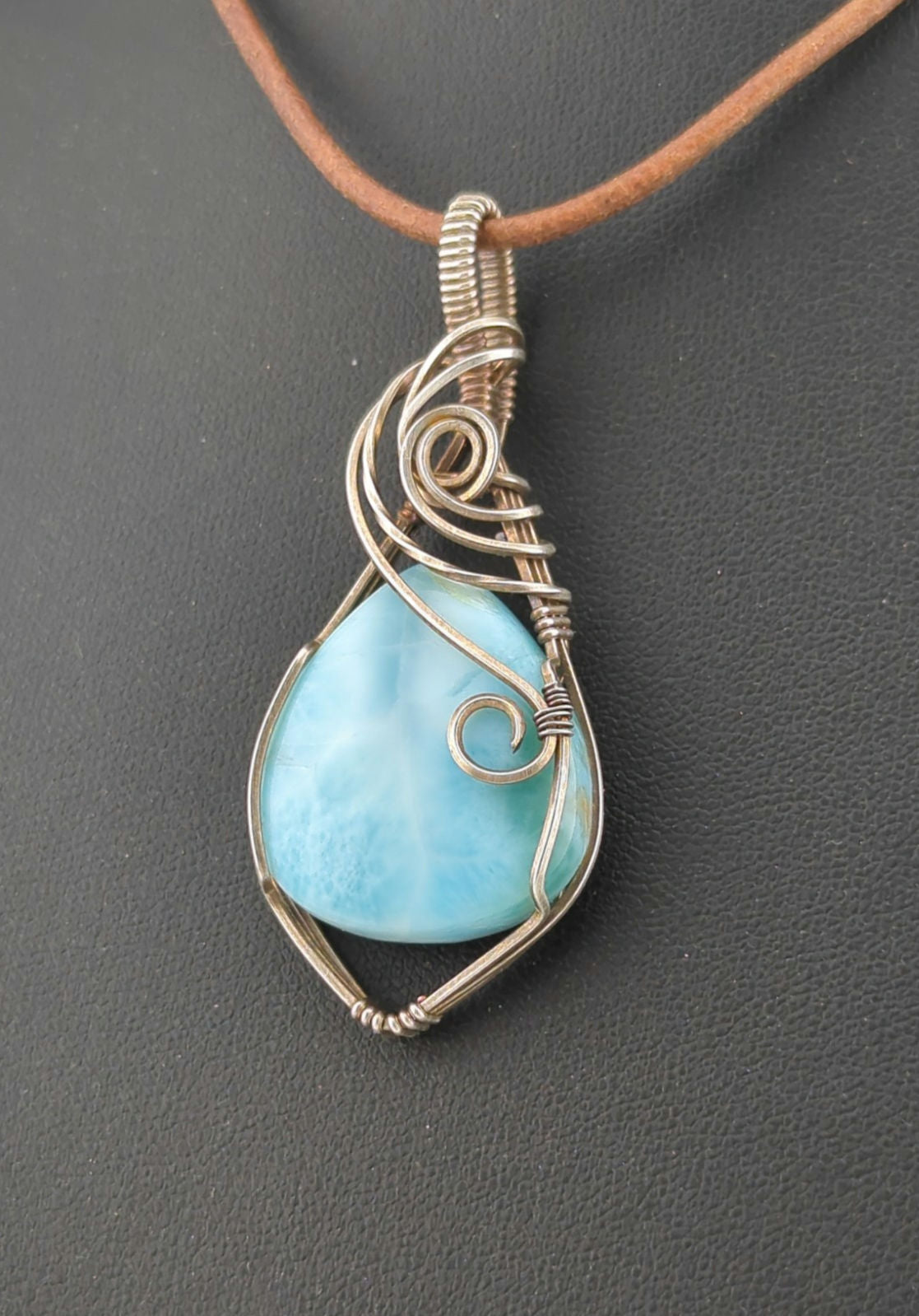 Larimar Pendant, set in Sterling Silver.