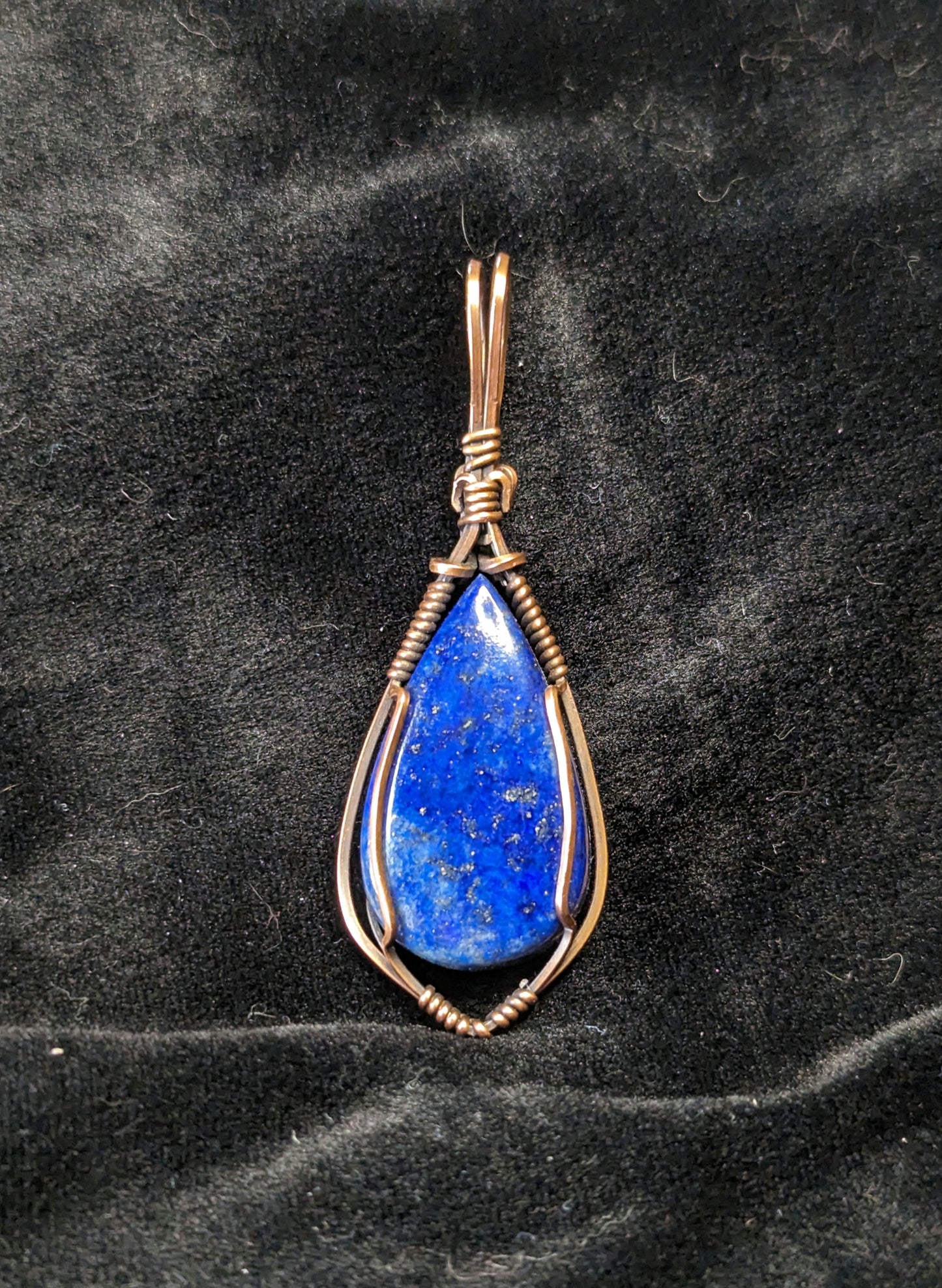 Lapis Lazuli Pendant, set in antiqued copper.