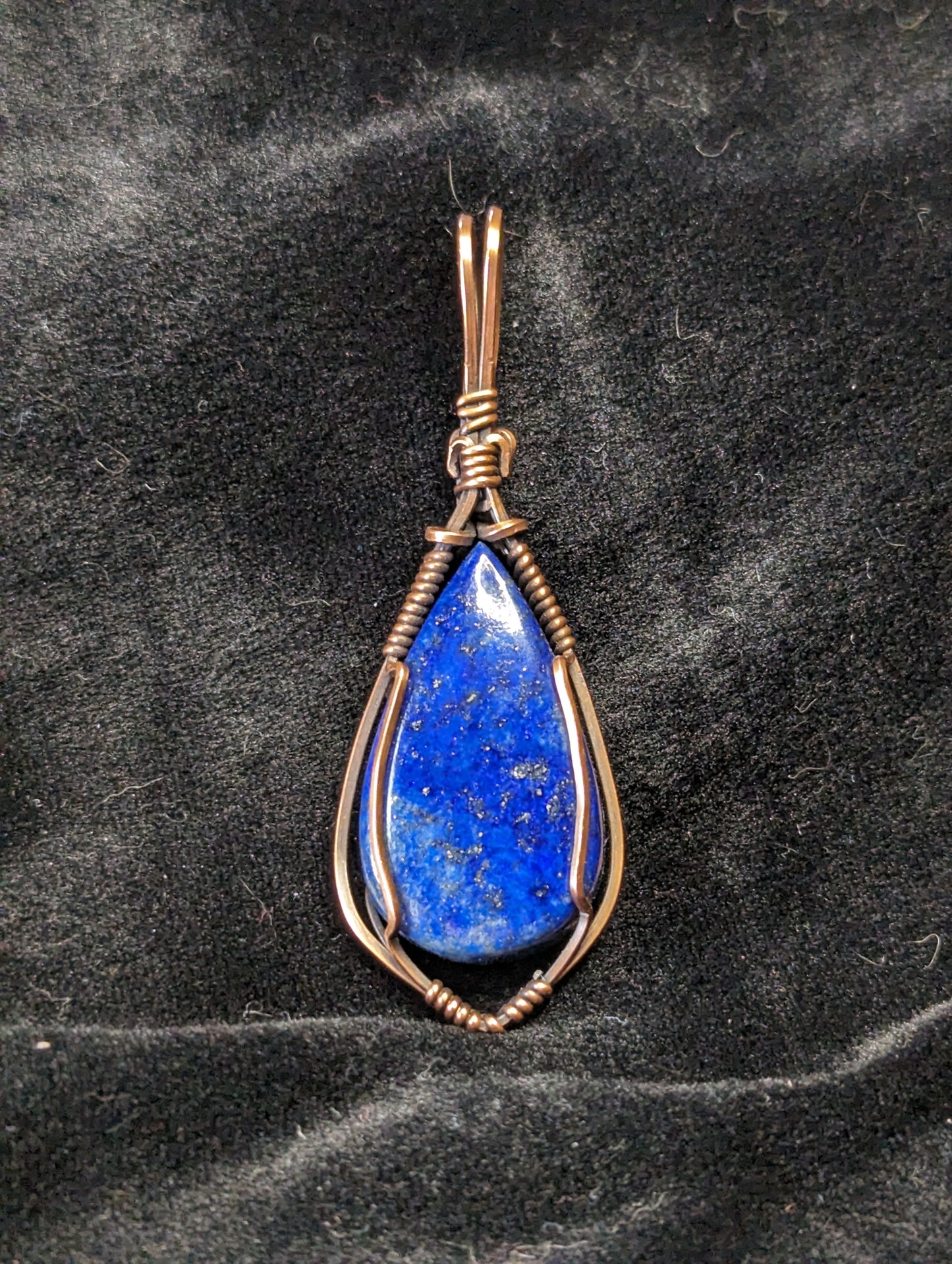 Lapis Lazuli Pendant, set in antiqued copper.