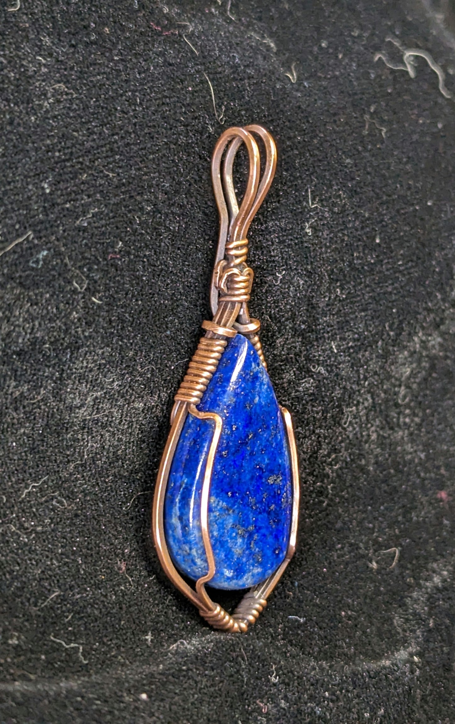 Lapis Lazuli Pendant, set in antiqued copper.