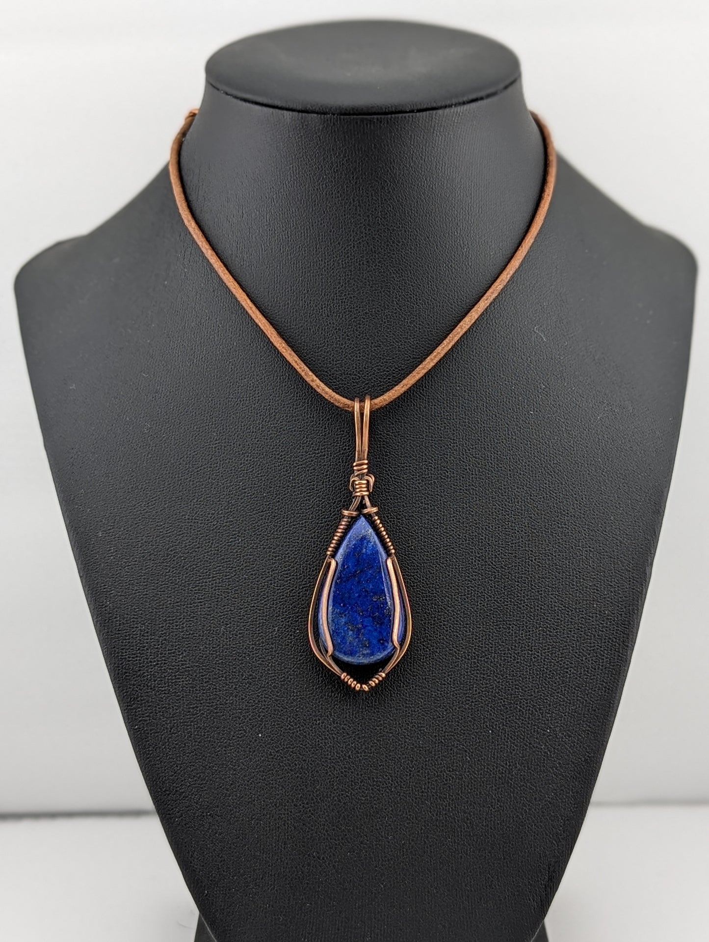 Lapis Lazuli Pendant, set in antiqued copper.