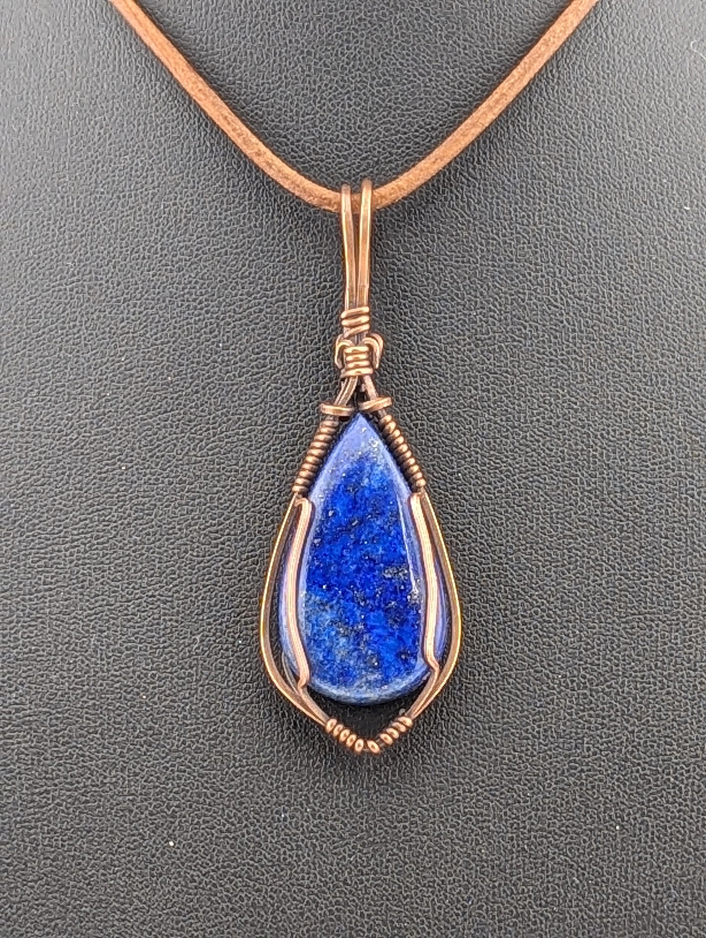 Lapis Lazuli Pendant, set in antiqued copper.