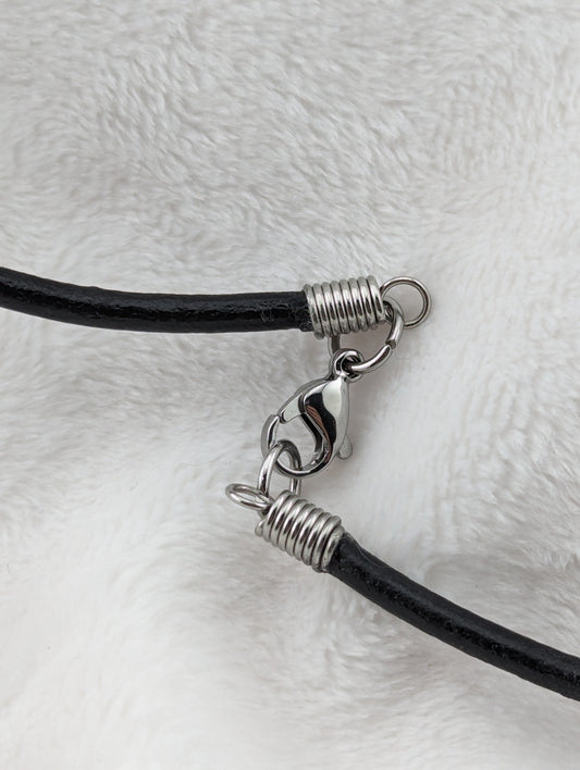 Black leather cord necklace