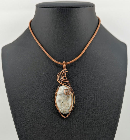 Ocean Jasper Pendant, set in antiqued copper.