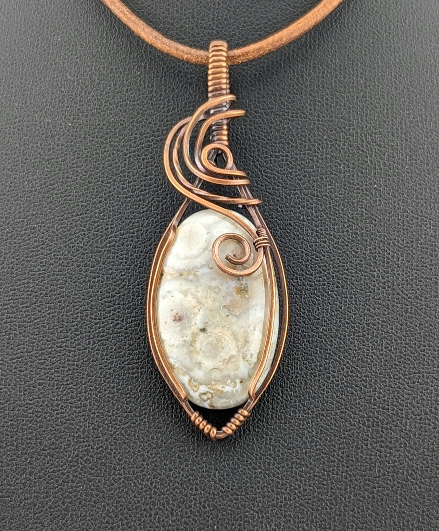 Ocean Jasper Pendant, set in antiqued copper.