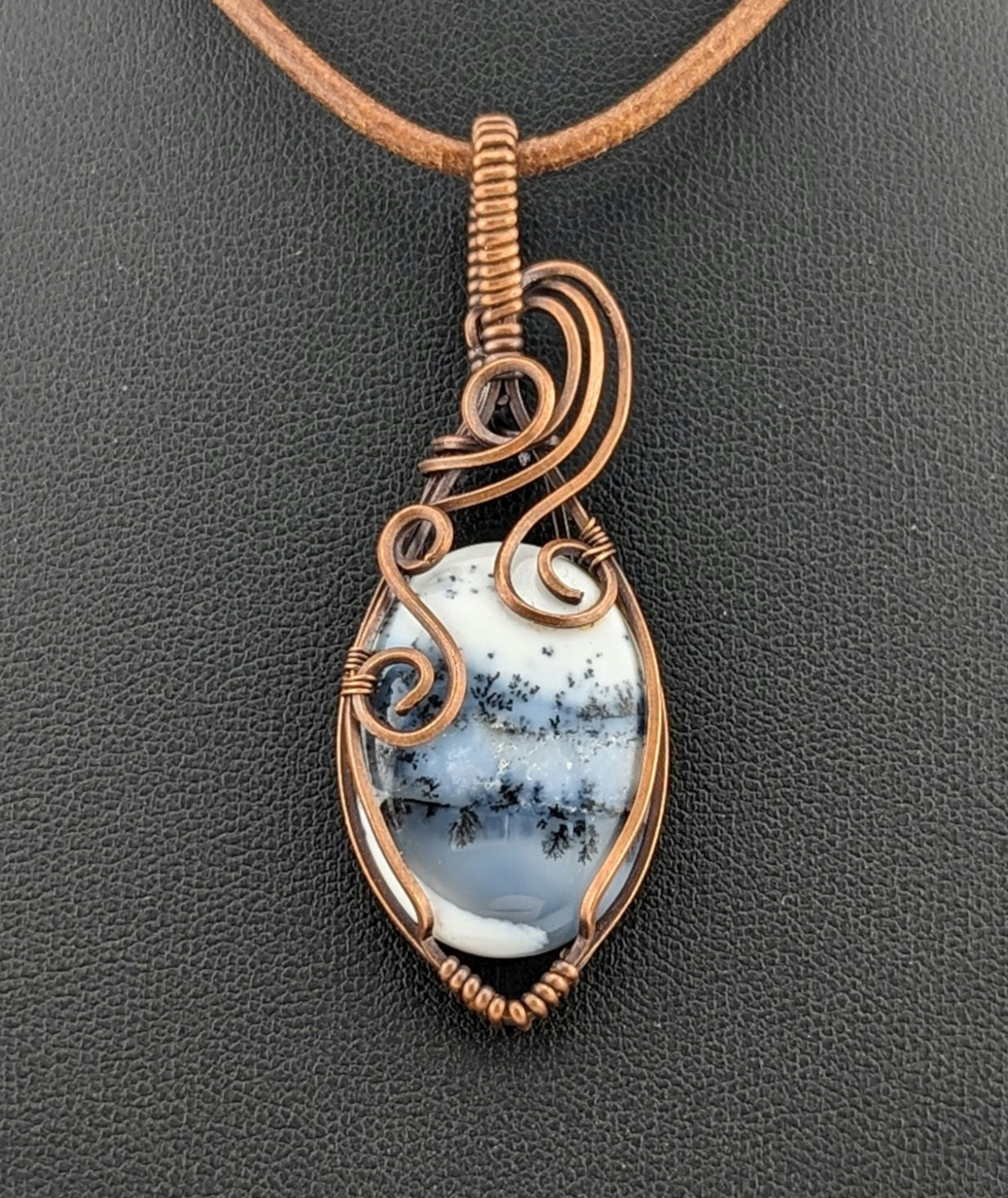 Dendritic Agate Pendant, set in antiqued copper.