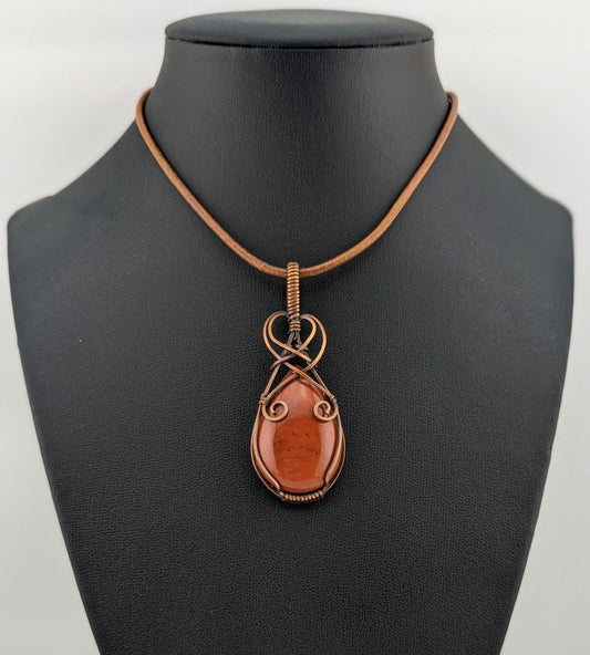 Red Jasper Pendant, set in antiqued copper.