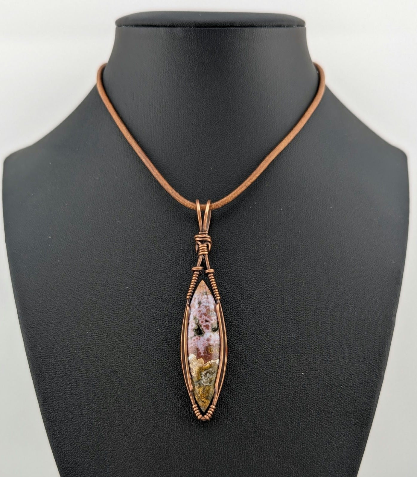 Ocean Jasper Pendant, set in antiqued copper.