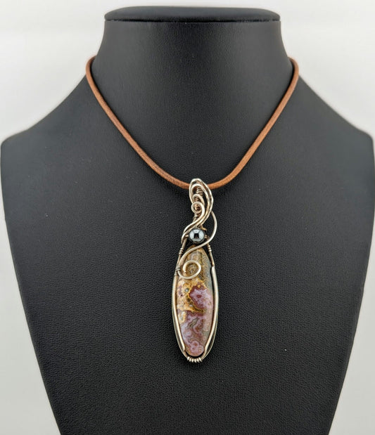 Ocean Jasper Pendant, accented with Hematite set in Sterling Silver