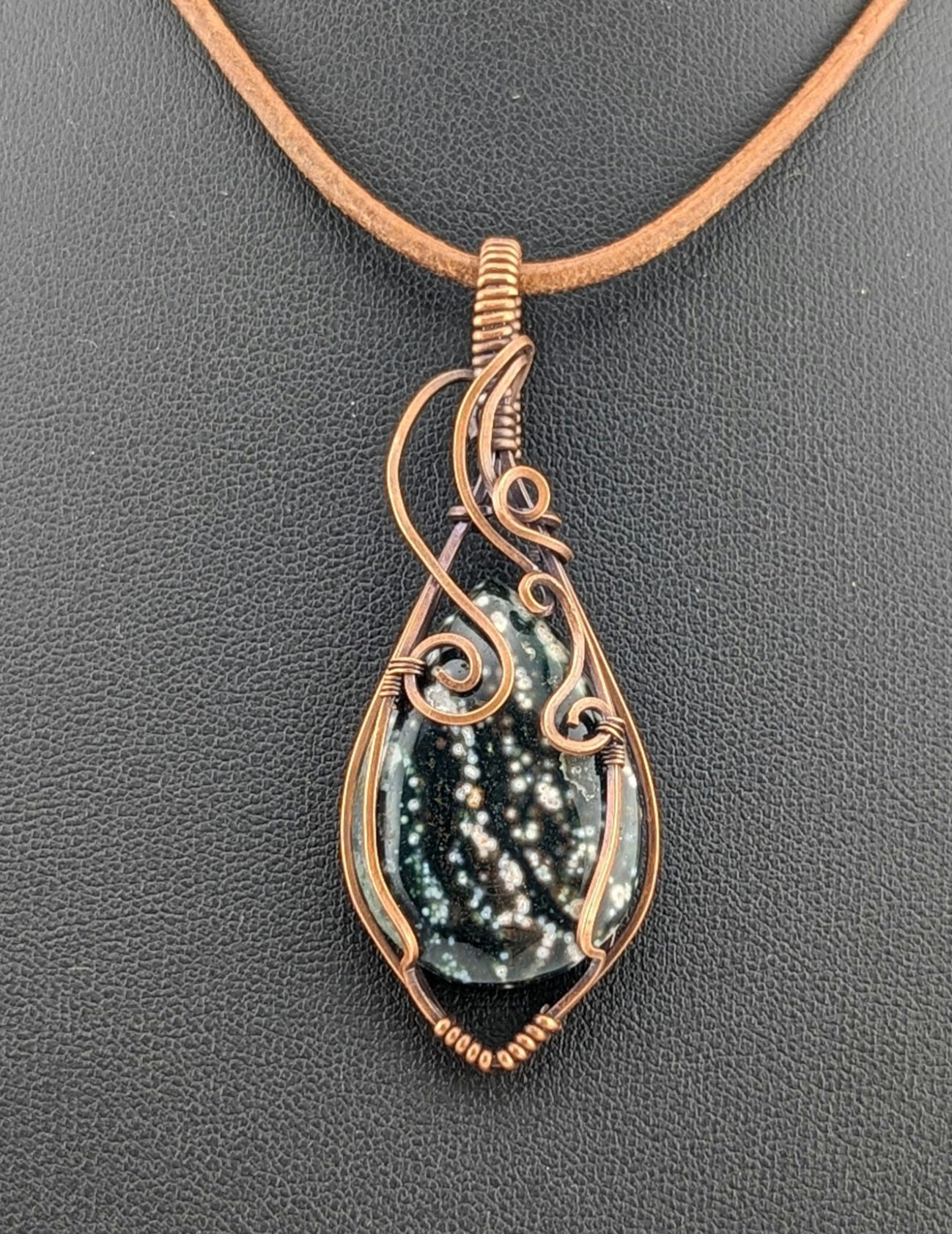 Ocean Jasper Pendant, set in antiqued copper.