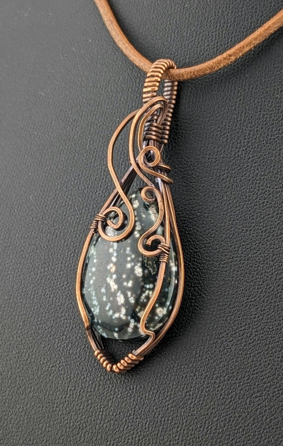 Ocean Jasper Pendant, set in antiqued copper.