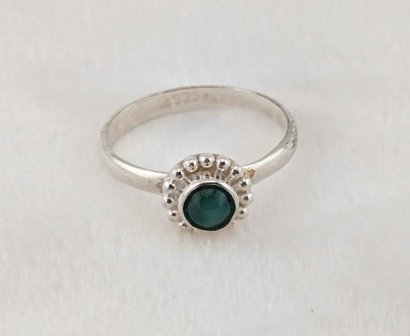 Emerald ring set in Sterling Silver