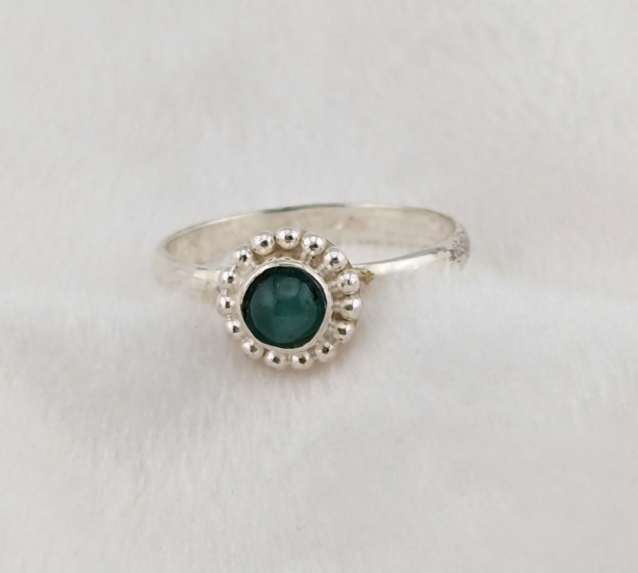 Emerald ring set in Sterling Silver