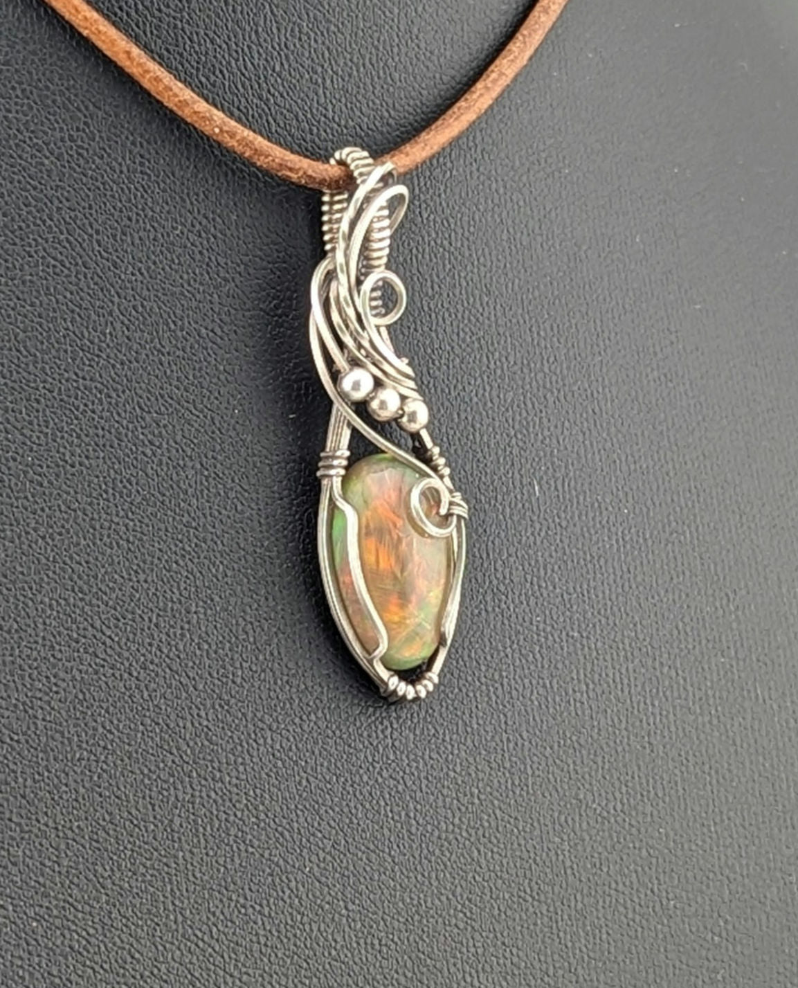 Ethiopian Opal Gemstone Pendant,set in Sterling Silver