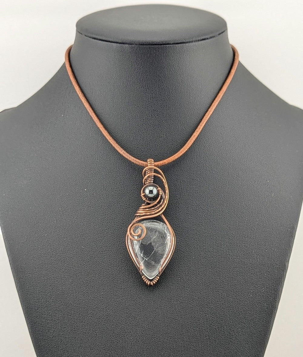 Quartz Pendant, set in antiqued Copper.