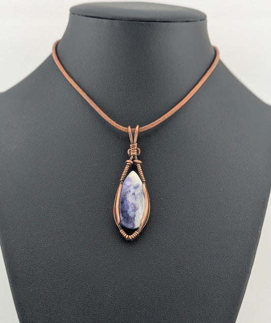 Tiffany Stone Pendant, set in antiqued copper.