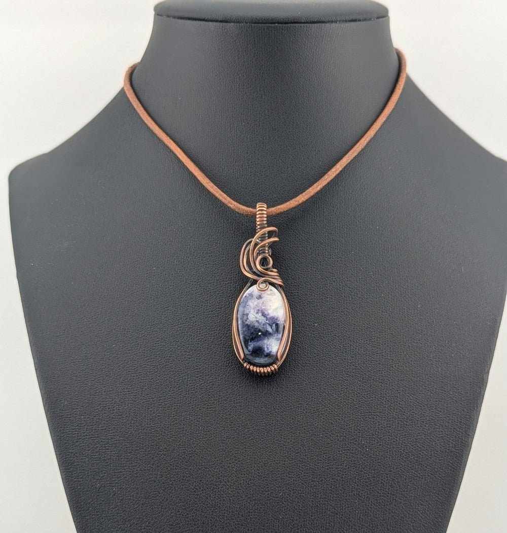 Tiffany Stone Pendant, set in antiqued copper.