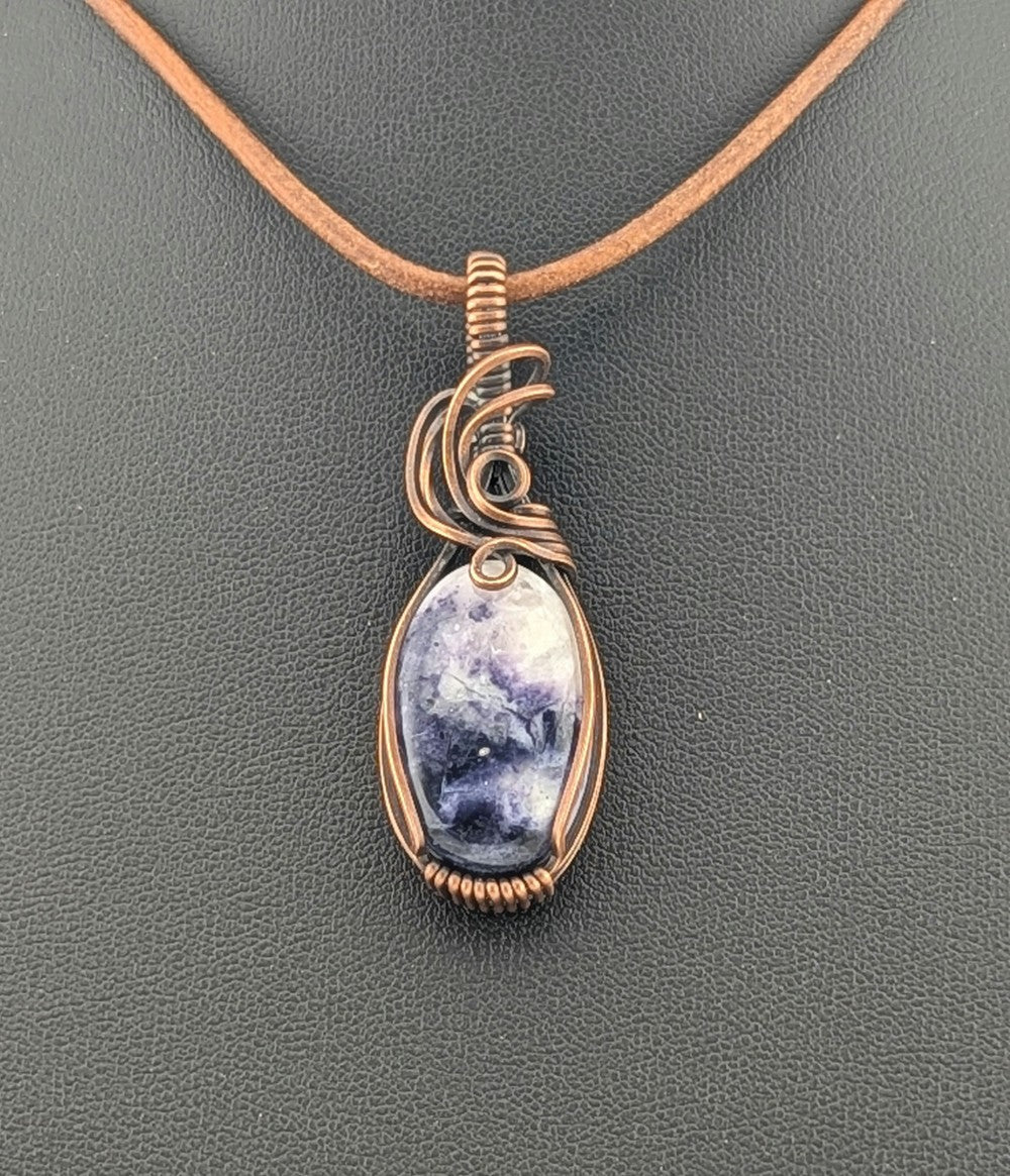 Tiffany Stone Pendant, set in antiqued copper.