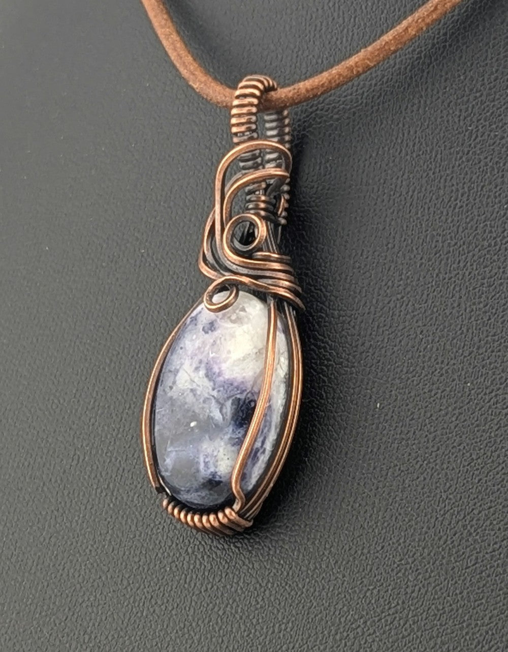 Tiffany Stone Pendant, set in antiqued copper.