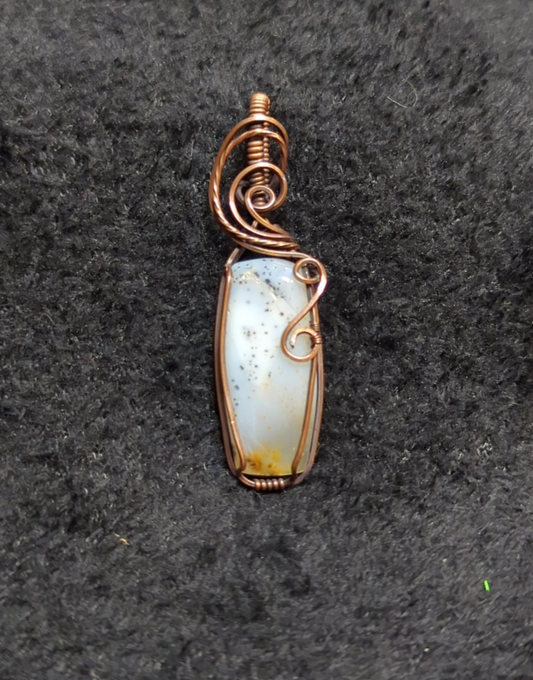 Dendritic Agate Pendant, set in antiqued copper.