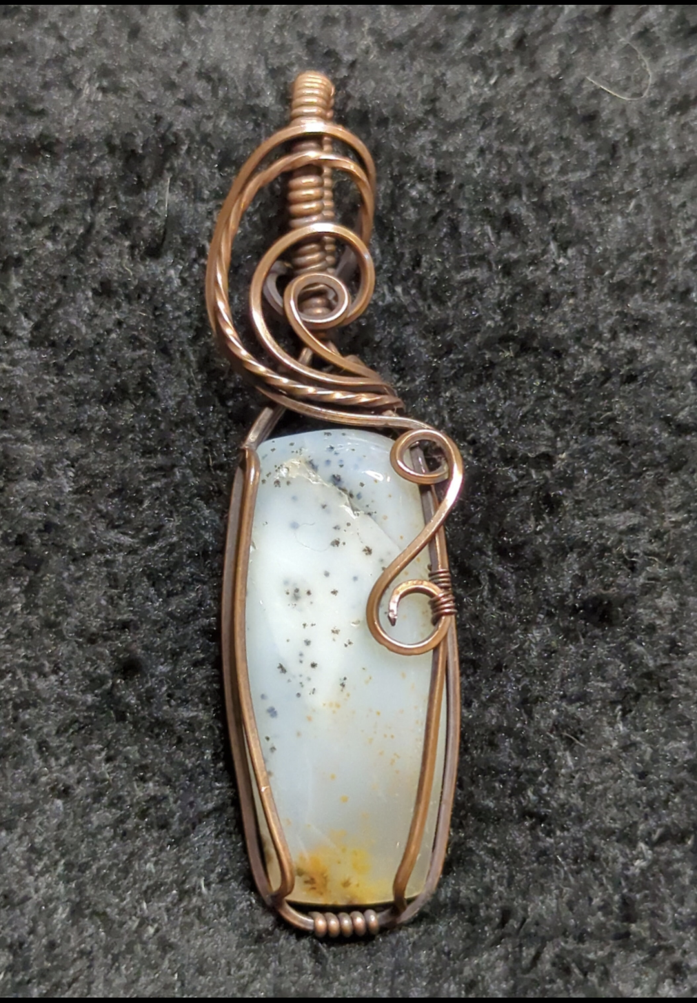 Dendritic Agate Pendant, set in antiqued copper.