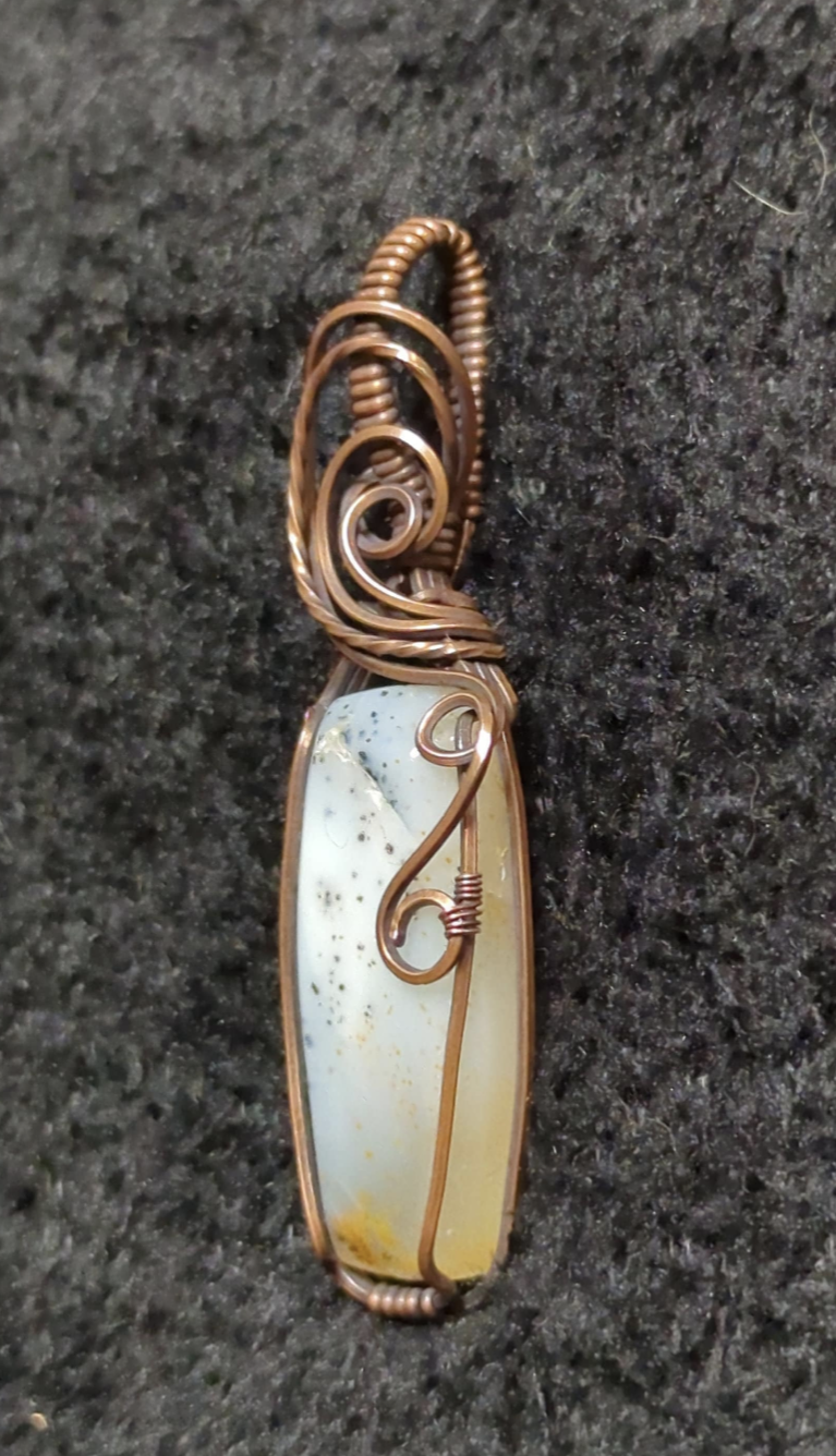 Dendritic Agate Pendant, set in antiqued copper.