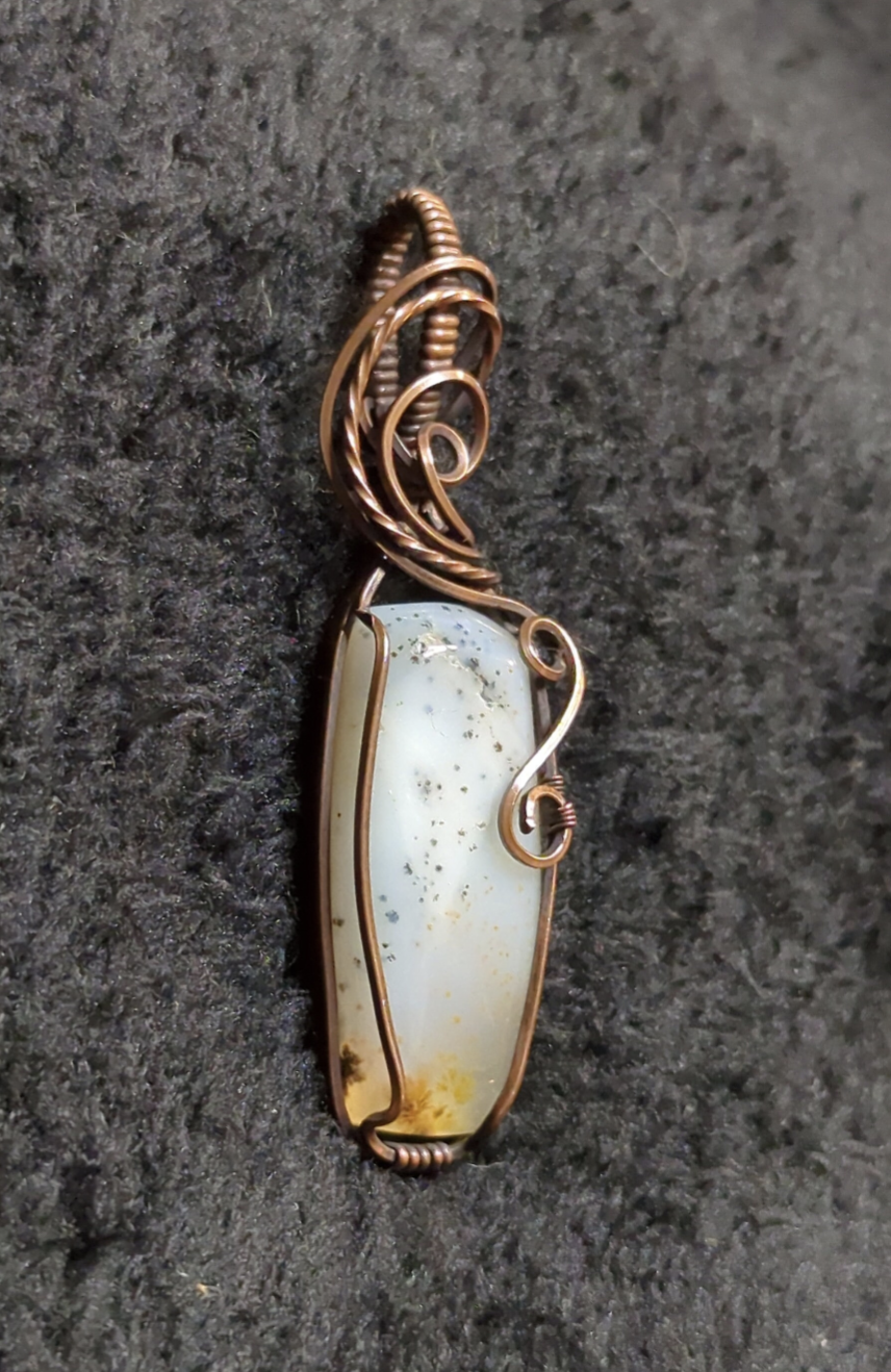 Dendritic Agate Pendant, set in antiqued copper.