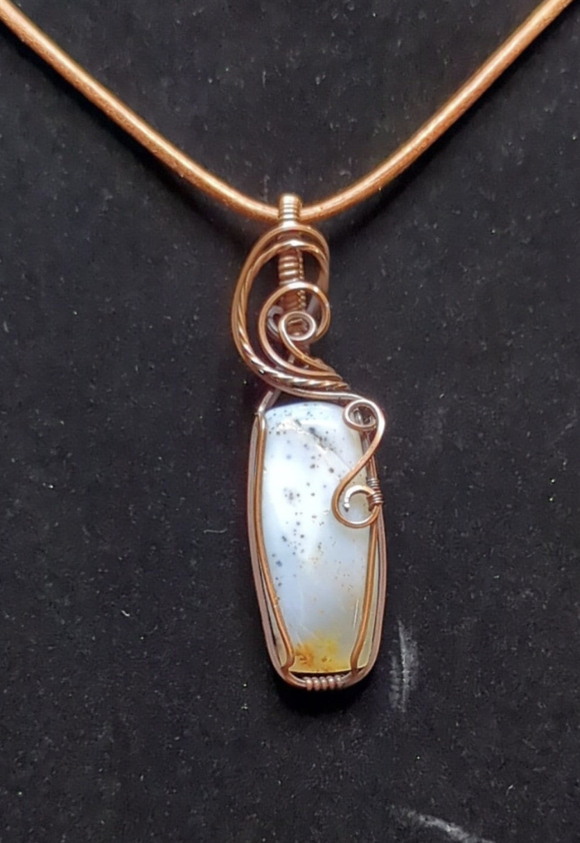 Dendritic Agate Pendant, set in antiqued copper.