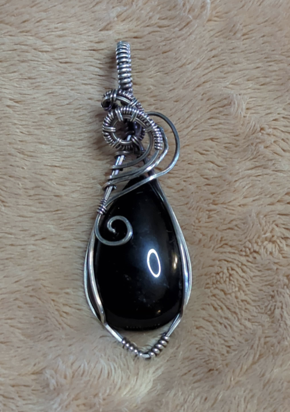 Obsidian Pendant, set in  Sterling Silver.