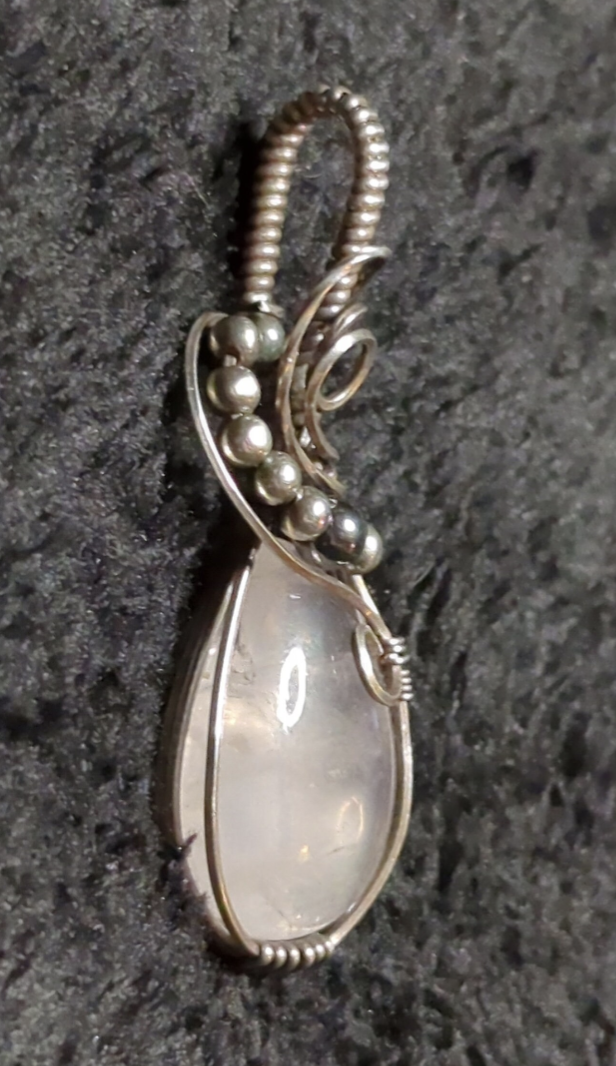 Rose Quartz Pendant, set in Sterling Silver