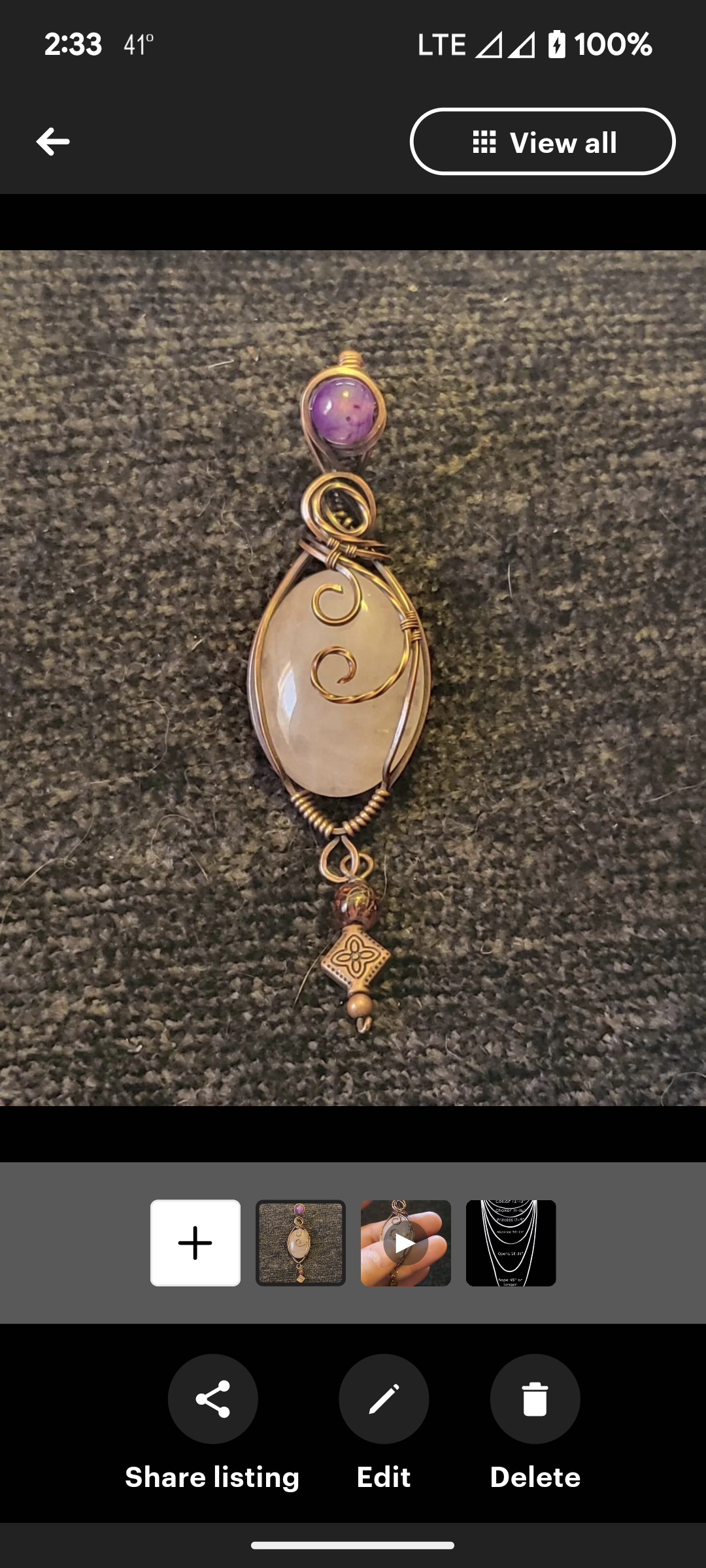 Rose quartz Pendant