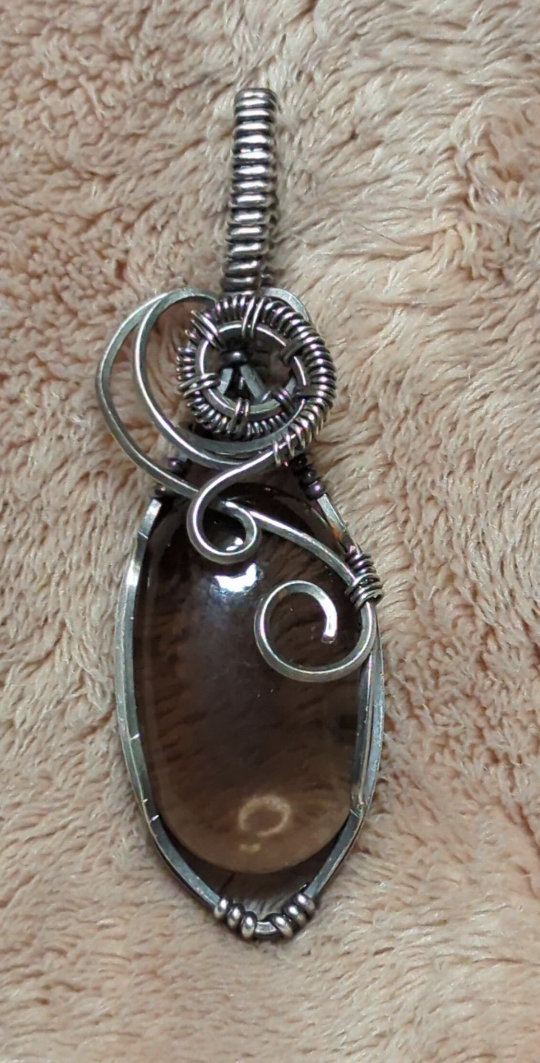 Smokey Quartz Pendant, set in Sterling Silver