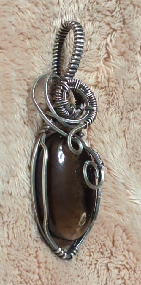 Smokey Quartz Pendant, set in Sterling Silver